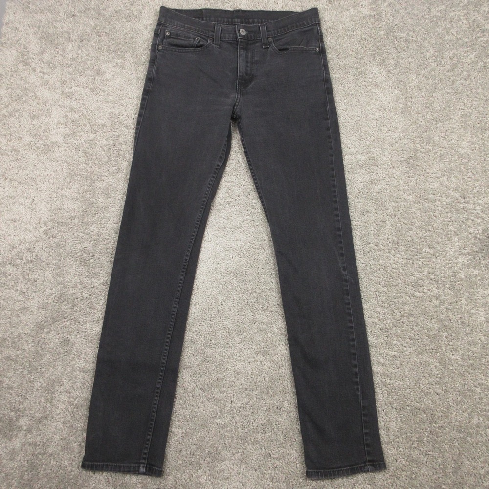 Levis Jeans Mens‎ 32x34 Black 511 Slim Straight Washed Zip Fly Denim Pants
